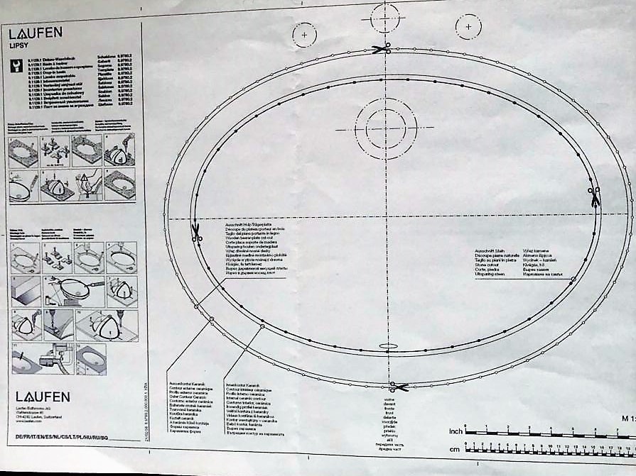 Umyvadlo zápustné Lipsy Laufen 11291 nepoužité, 2 ks - 5