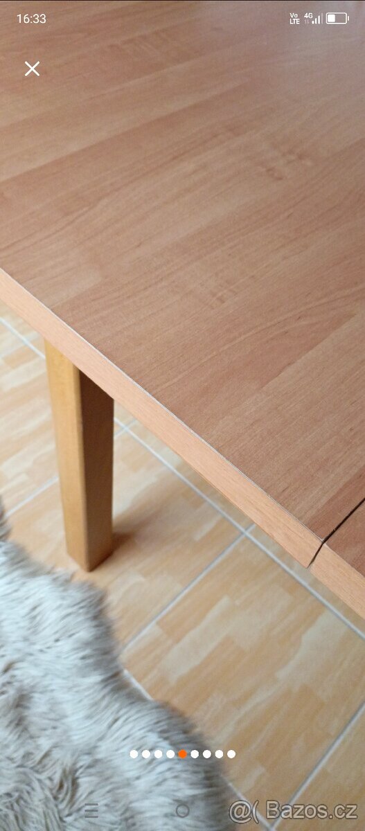 Jídelní rozkládací stůl odstín olše délka 160/200 cm - 5