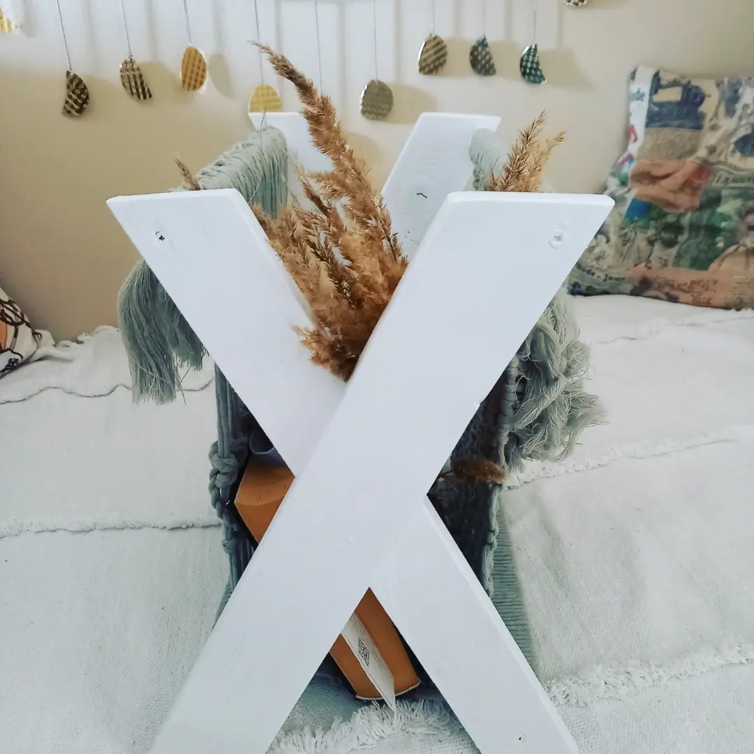 Macramé boho stojan na noviny/časopisy - 5