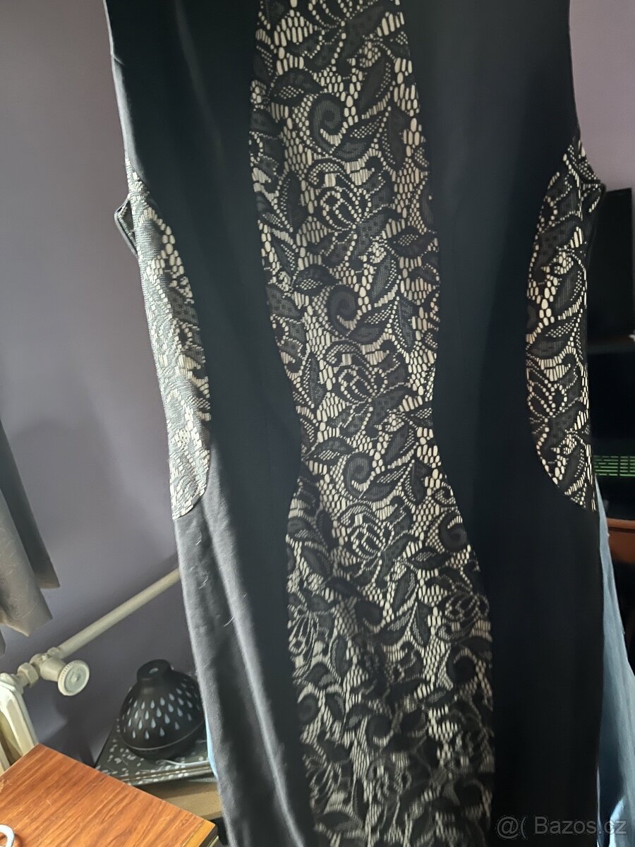 pouzdrové černé šaty vel.38 - 5