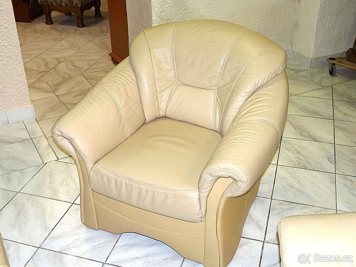 menší kožená sedačka 3+1+1 - 5