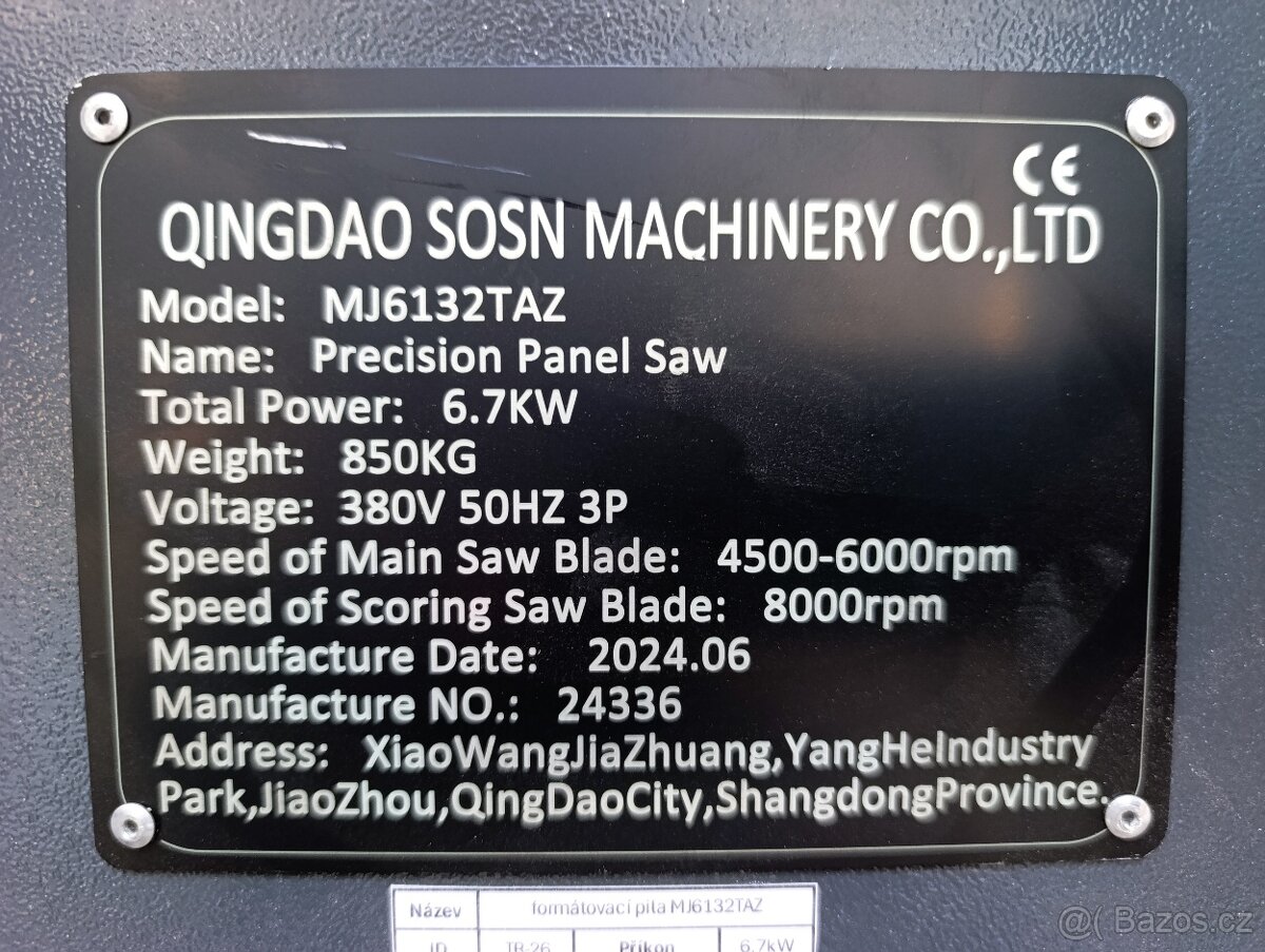 Formátovací pila s posuvným stolem a předřezem. - 5