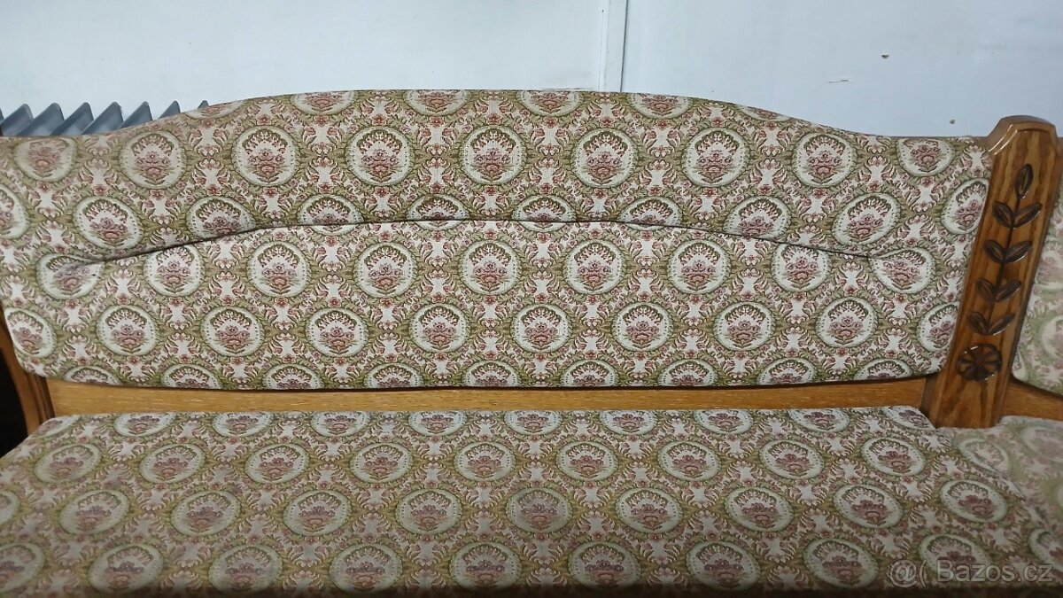 Masivní rohová lavice+2×masivní židle+rozkl.stůl - 5