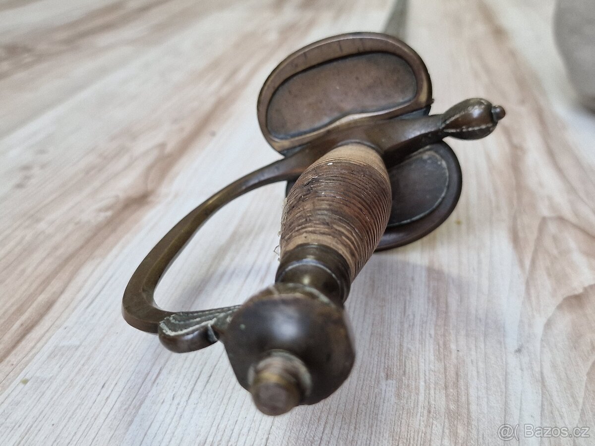 kord důstojník pěchoty Anglie 18.stol - čepel zdobená zlatem - 5