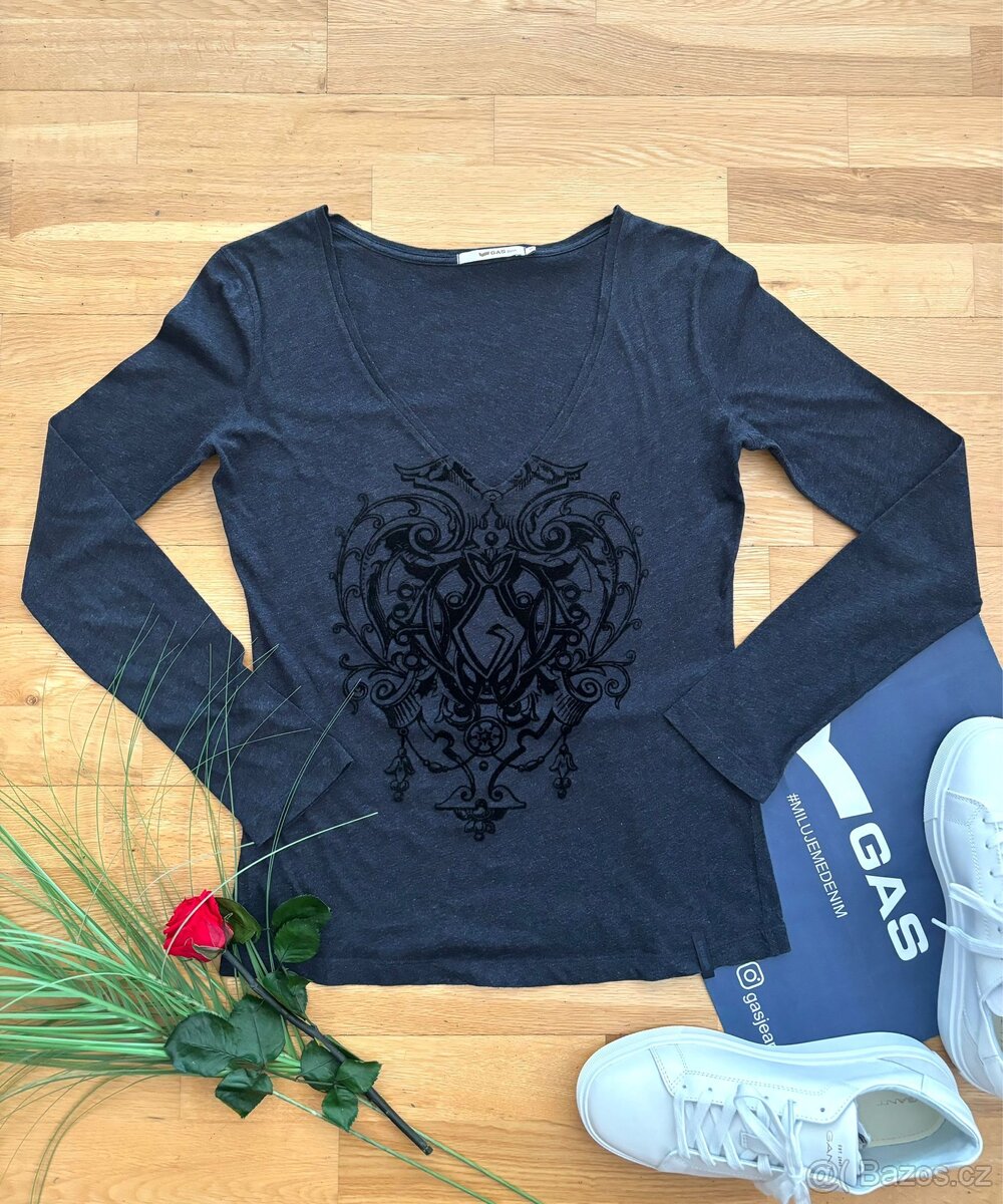 GAS tričko V výstřih S - 5