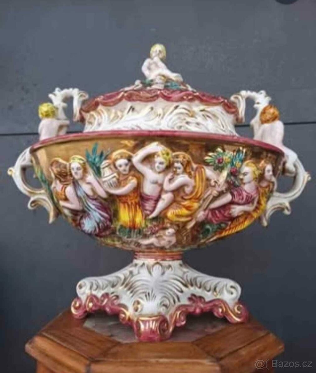 Starožitná porcelánová mísa CAPODIMONTE - 5
