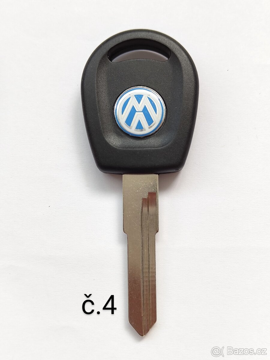 Klíč Škoda Volkswagen Audi Seat HU66 ID48 Klíč + 2x logo =