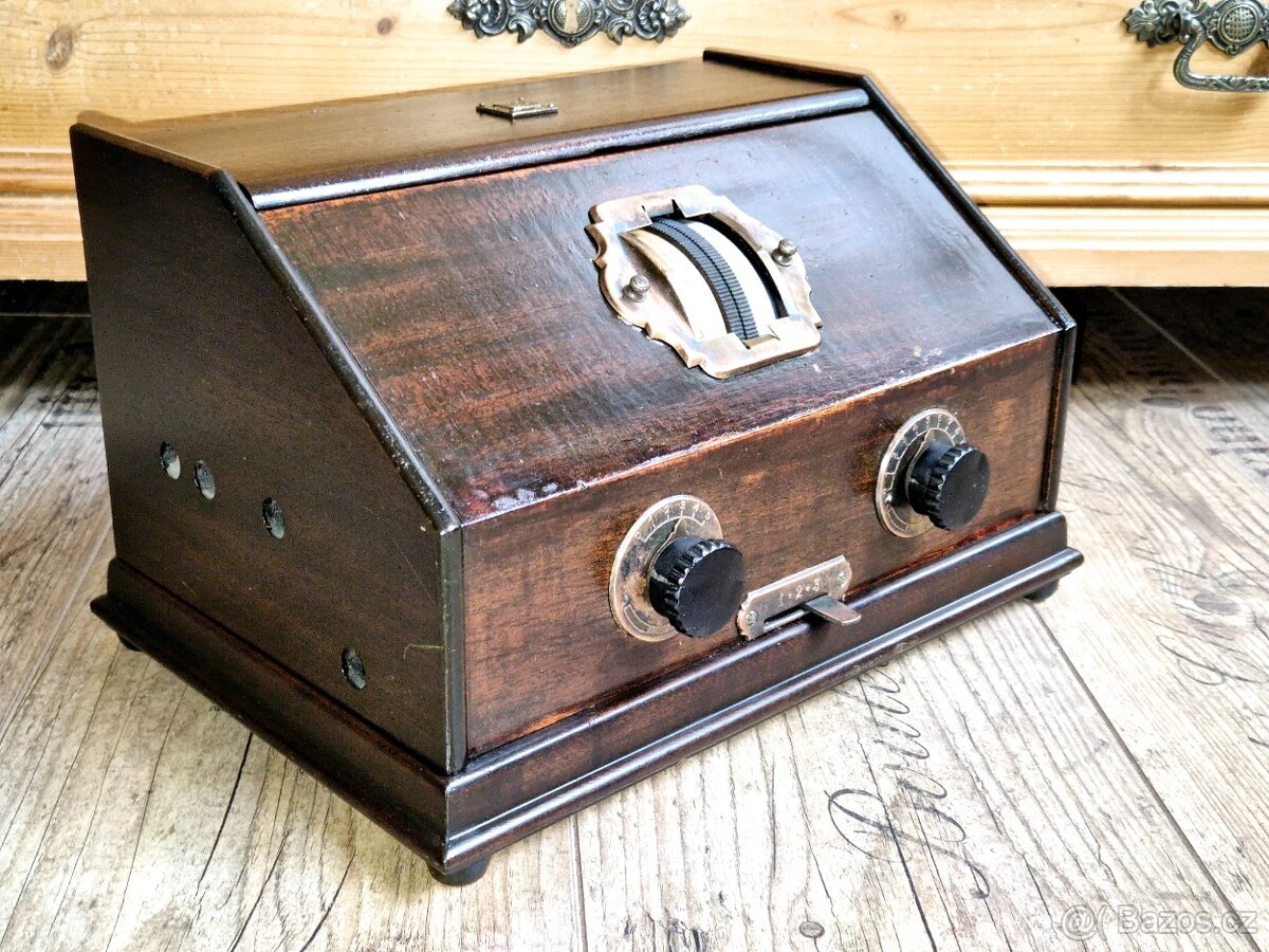 Starožitné rádio Telefunken 4A, rok 1928, Německo - 5