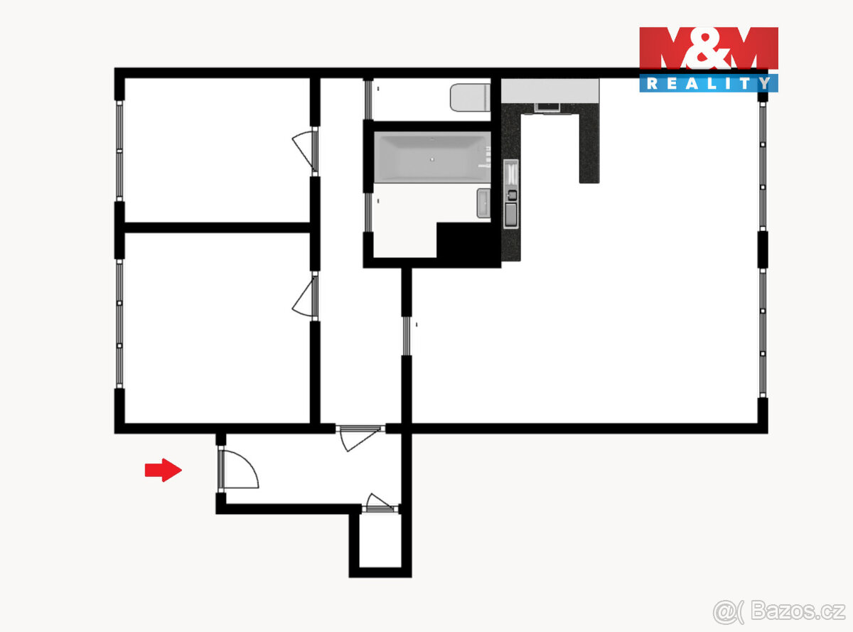 Pronájem bytu 3+kk, 63 m², Praha 9, ul. Jetřichovická - 5