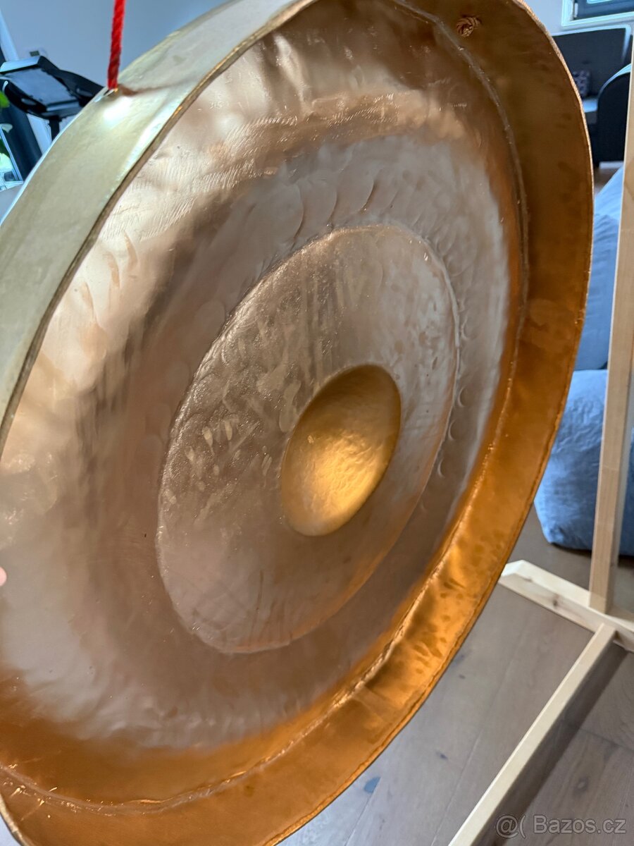 Thajský gong 80 cm, mosaz, možno se stojanem - 5