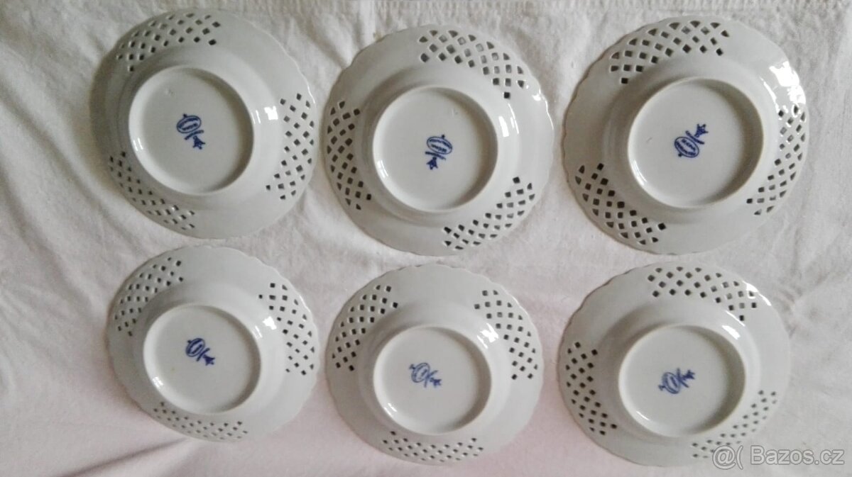 Cibulák dezertní souprava - talíře prolamované I.Tř. - 5