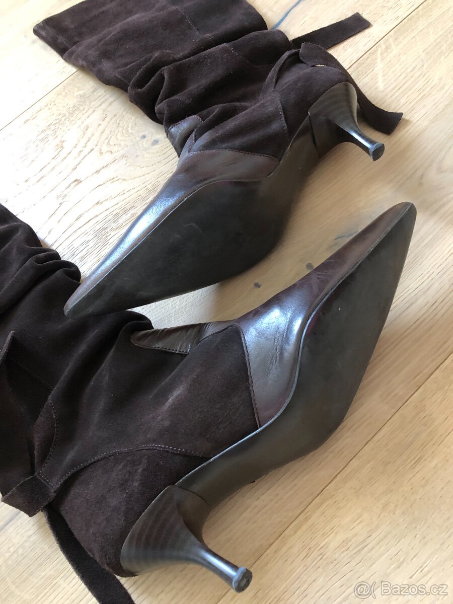 Zara, dámské kožené kozačky, vel.37. - 5