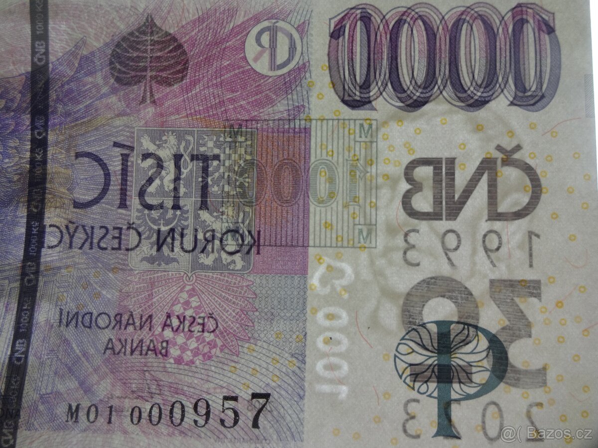 1000 Kč s přítiskem vzácná a výjimečná série M01 (M10) - 5