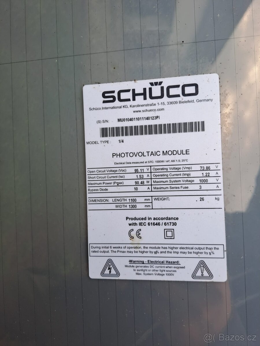 Amorfní fotovoltaický panel SCHÜCO - 5