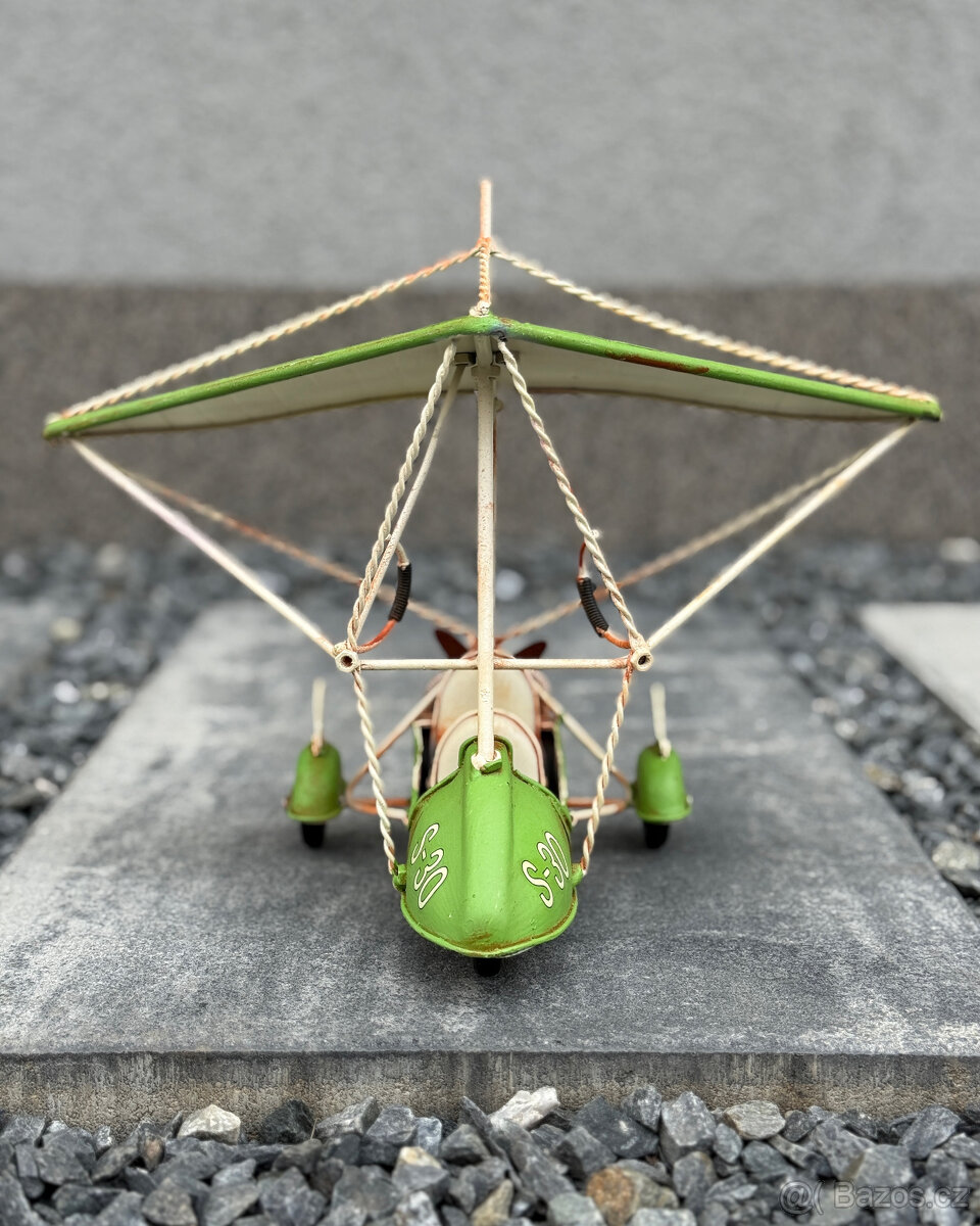 Kovový model paramotoru maketa letadla dekorace letectví - 5