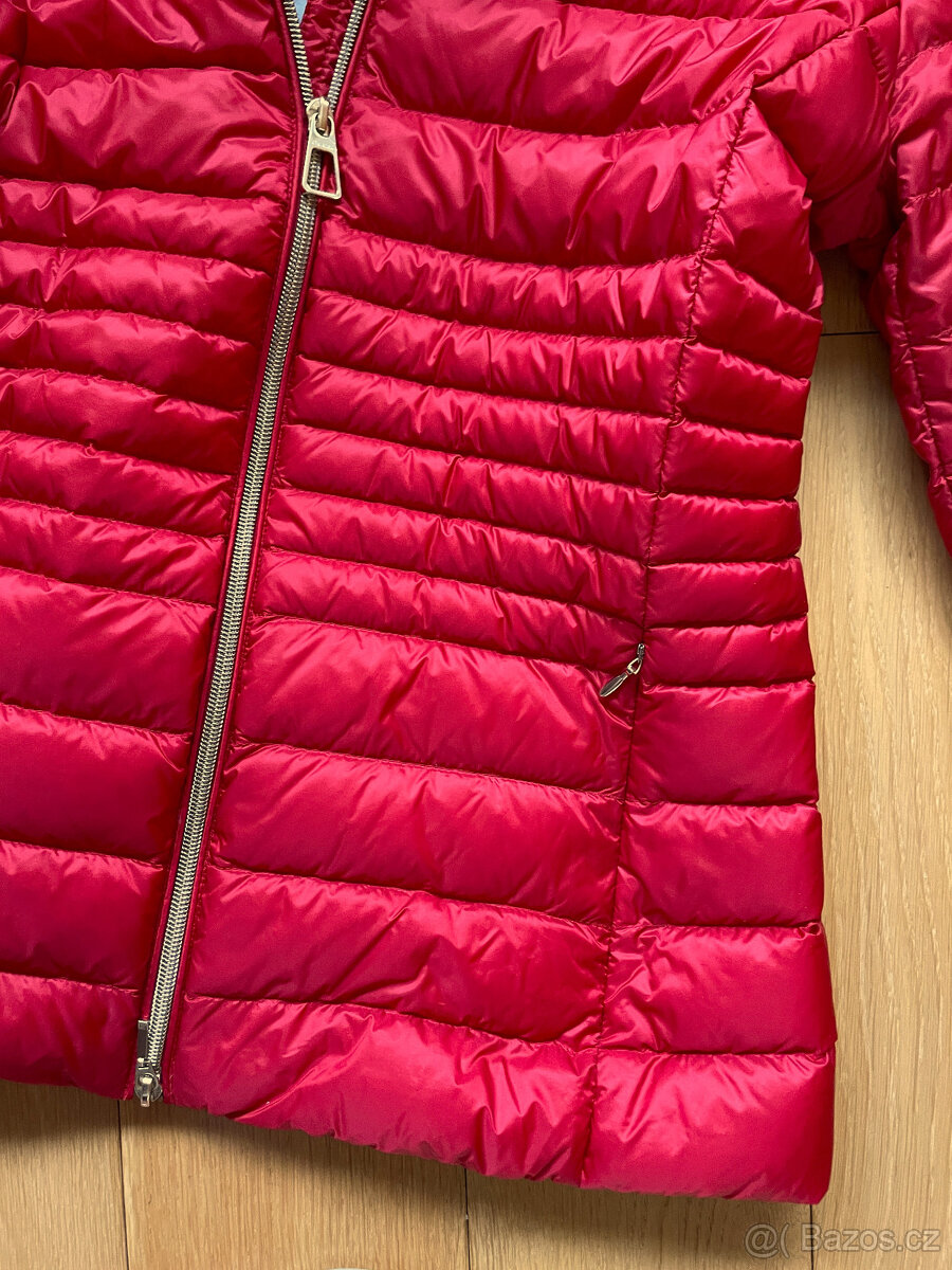 Sytě červená prošívaná lehká péřová funkční bunda Geox 38 - 5