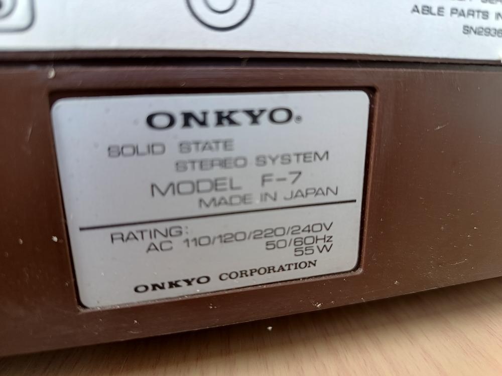 ONKYO High Fidelity Solid State Stereo F-7 1975 - 5