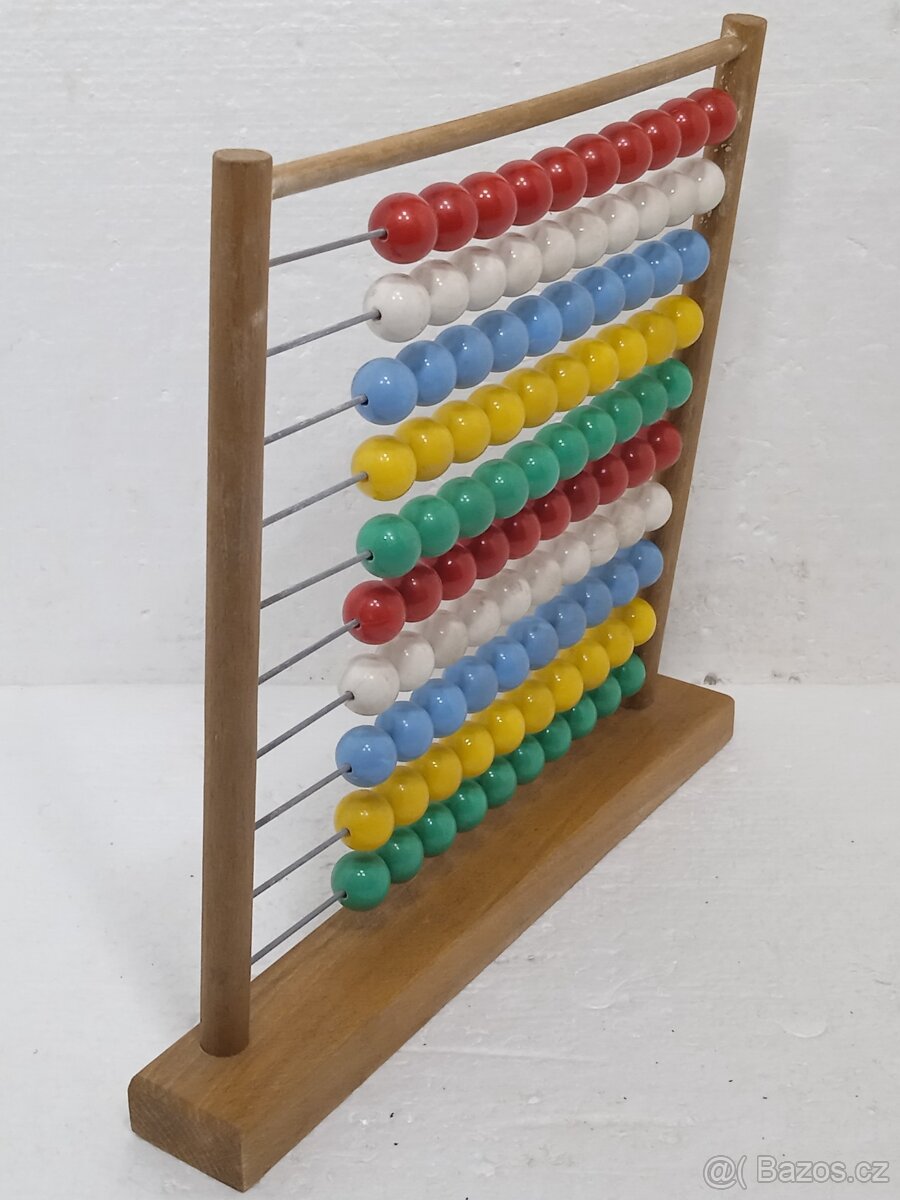 Retro dřevěné dětské počítadlo ČSSR - 5