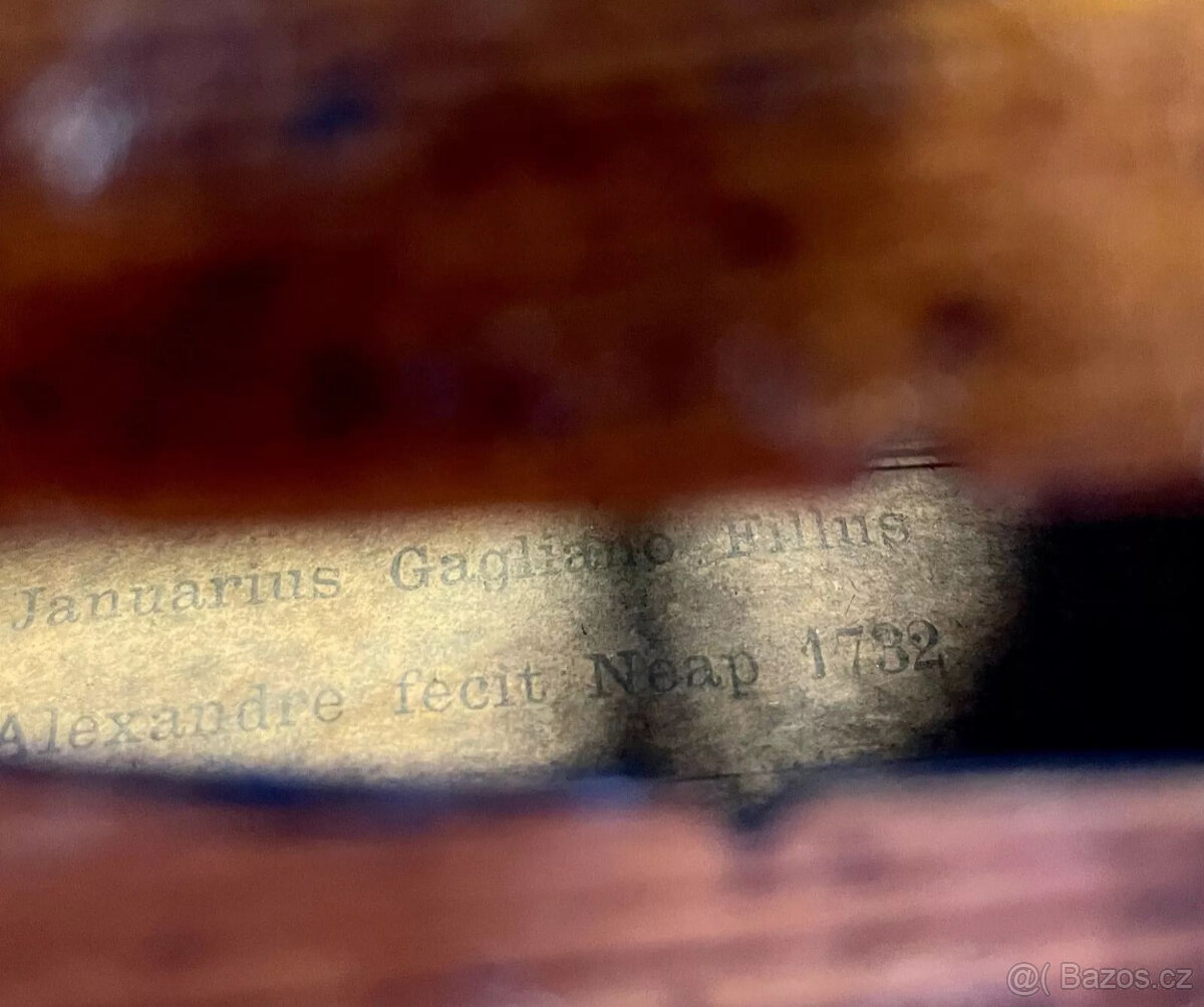 Velmi kvalitní mistrovská houslová etiketa .Januarius Gaglia - 5