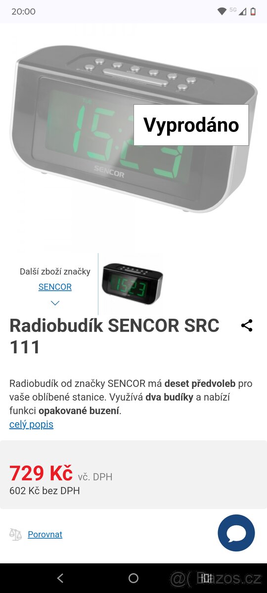 Rádiobudík Sencor - 5