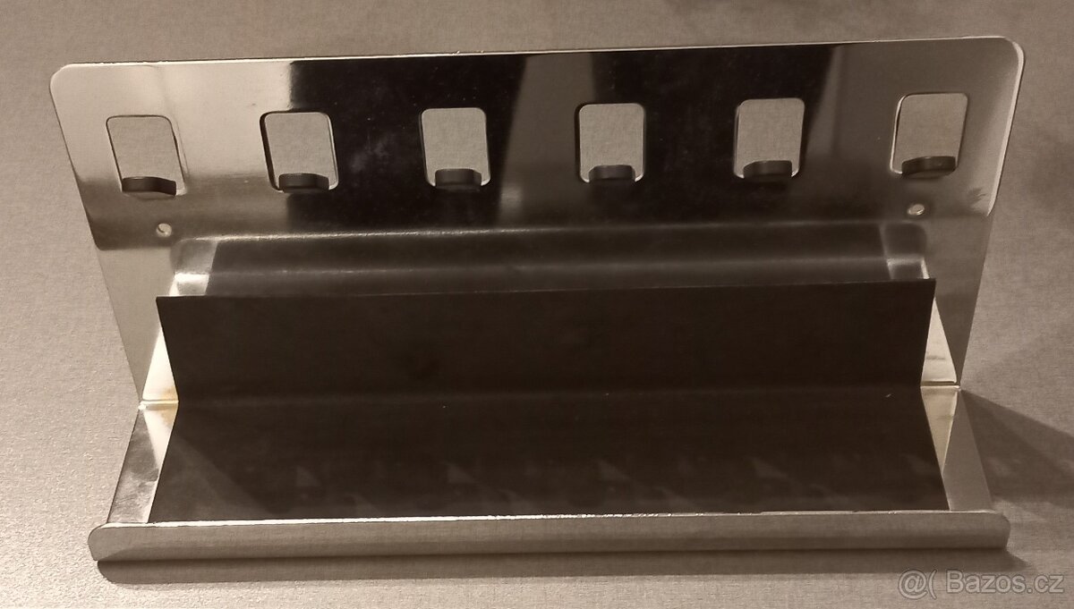 Lišta, polička, věšák na klíče kovová, lesklý chrom, 15 cm x - 5