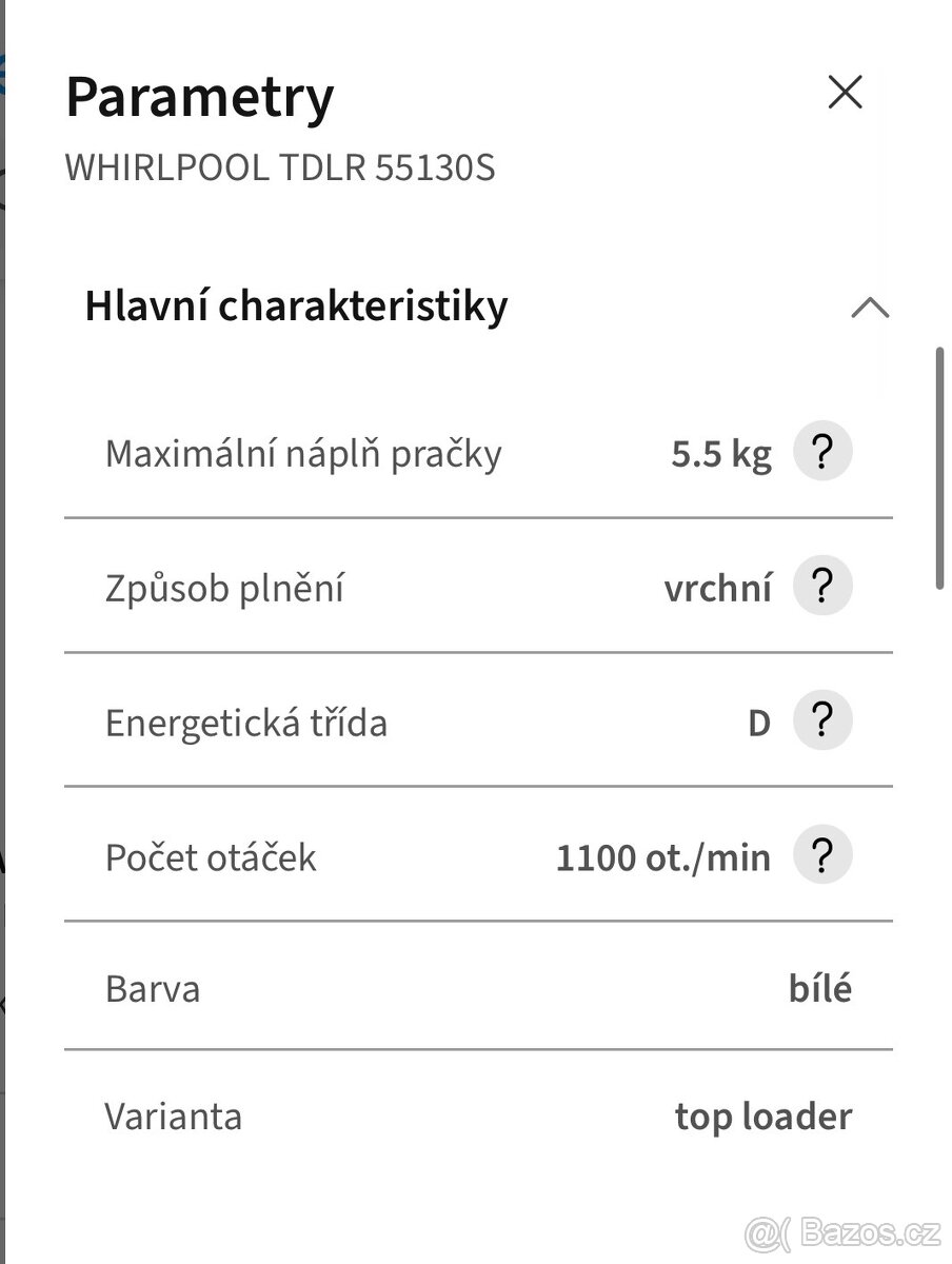 Pračka WHIRLPOOL TDLR 55130S v záruce - 5