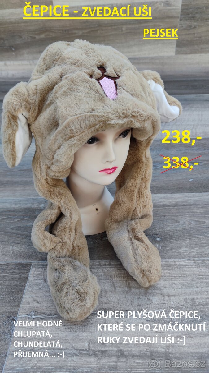 Nové chlupaté čepice - výprodej - 5