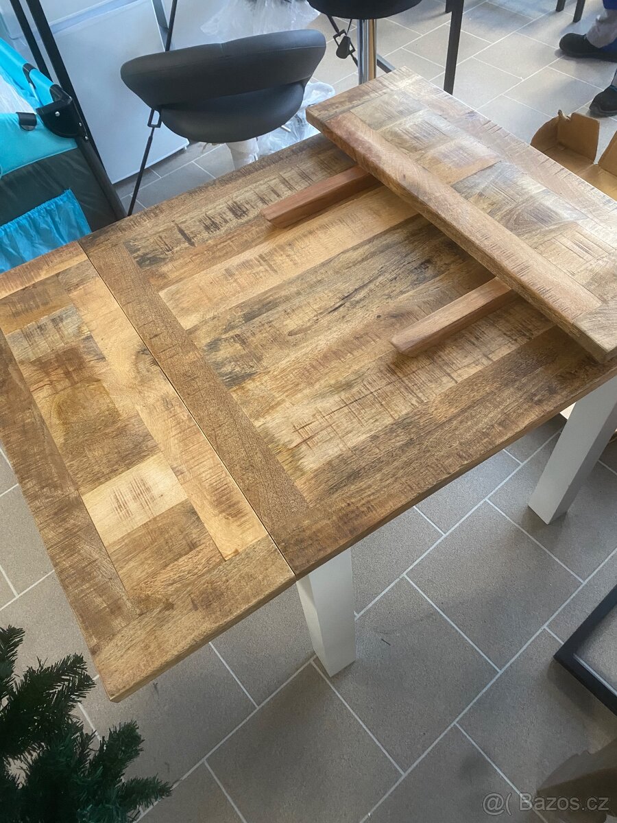 Rozkládací dřevěný jídelní stůl DIDIER 77/127 x 77 cm - 5