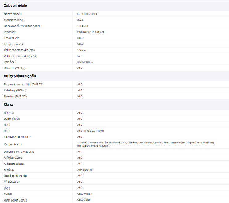 Prodám televizi 65 LG OLED65B33 - 5