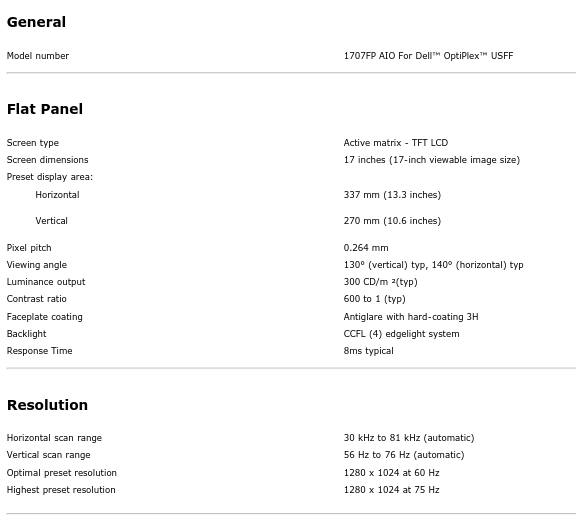 Monitor Dell 1707FPt - 5