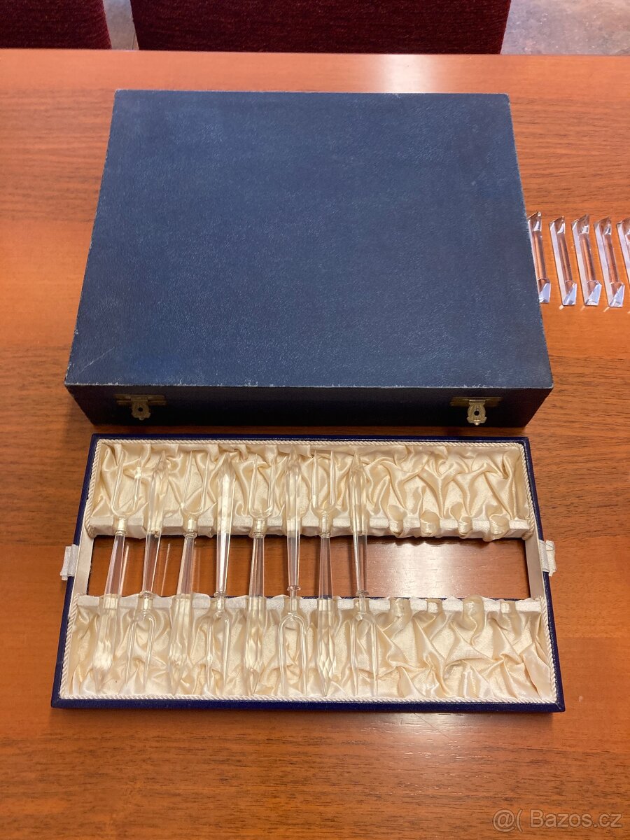 Sklěněný salátový příbor - sada, 100 let stará - 5