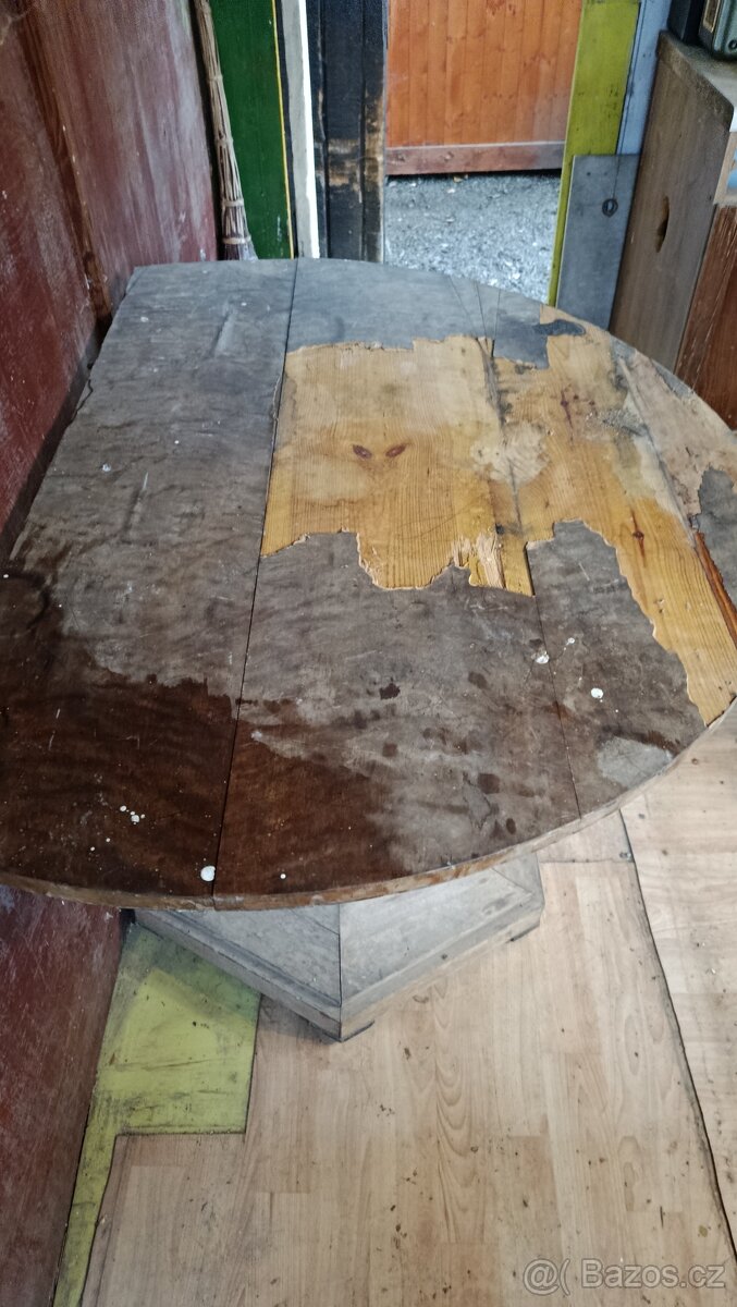 Starožitný Stůl na Jedné Noze – Vhodný k Renovaci - 5