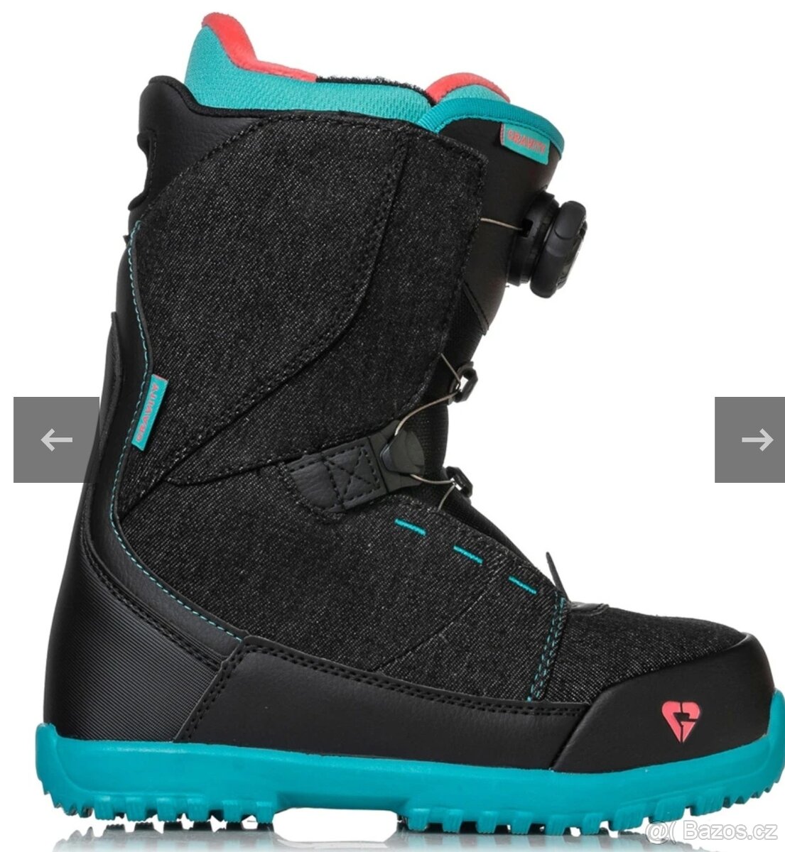 Dívčí Snb boty Gravity Micra Atop black/mint s kolečkem - 5