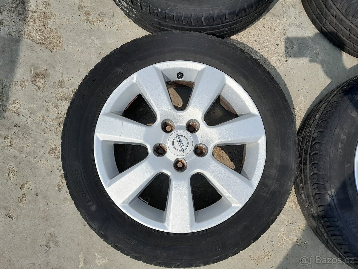 Sada alu kol originál OPEL, 6,5x16, 5x110, ET41; pneu 205/55 - 5