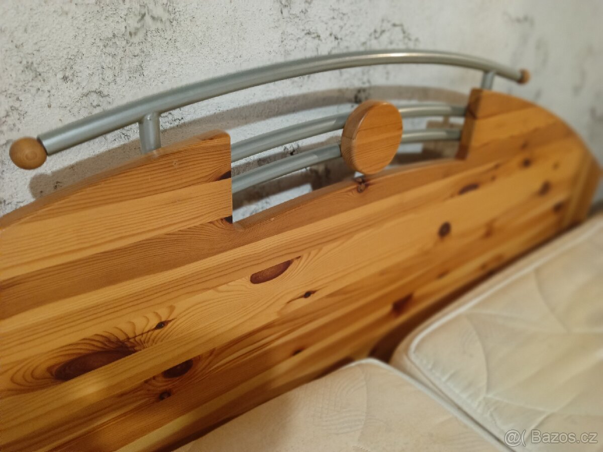 Moderní selská postel 180 plus noční stolek - 5