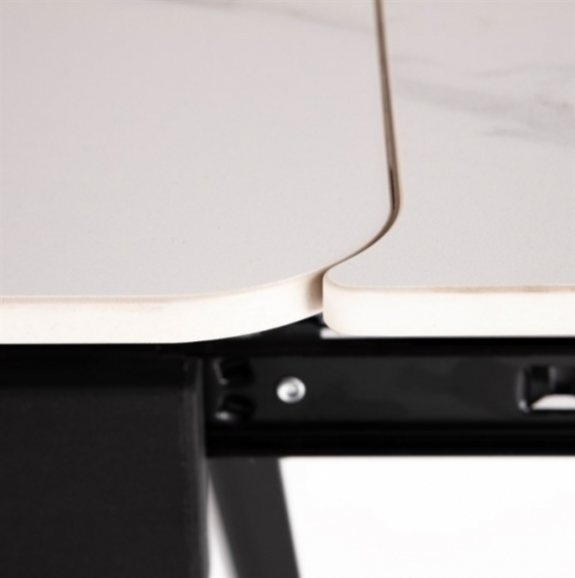 Jídelní stůl rozkládací 120-180x80 cm, keramika šedá, bílá - 5