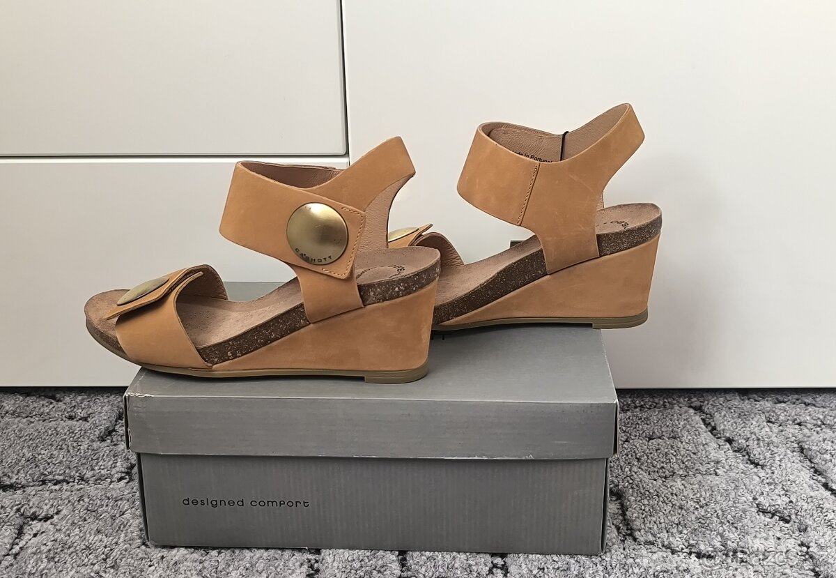 Nové Sandály na klínu dámské CaShott Copenhagen - 5