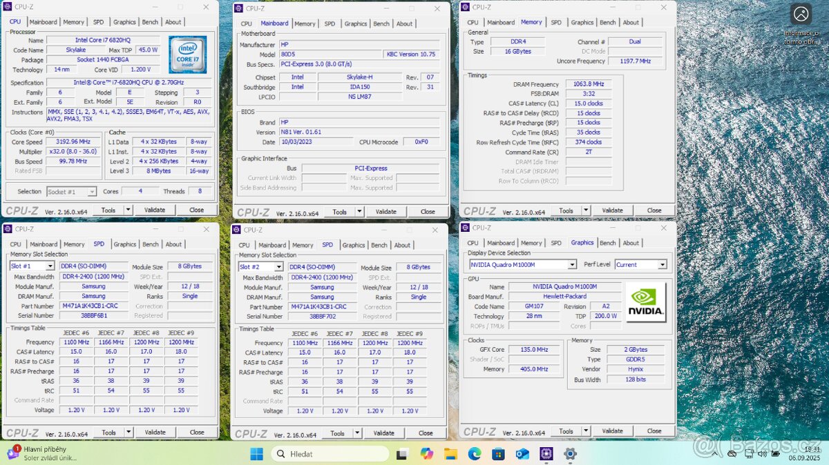 HP ZBook 15 G3 i-7 2.7GHz 16GB RAM 2GB GPU - 5