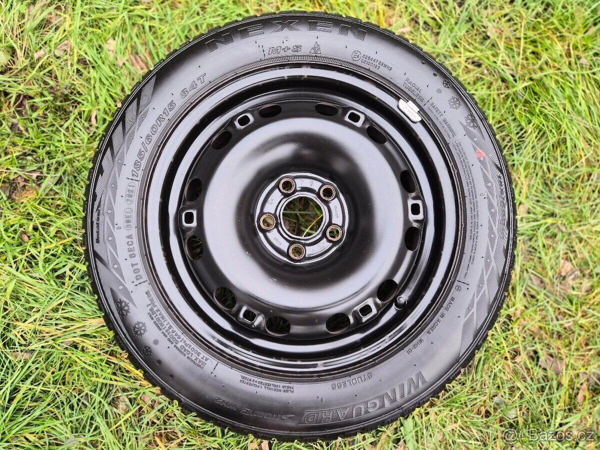 Kompletní zimní ocelová kola ŠKODA - 185/60 R15 - 5x100 - 5