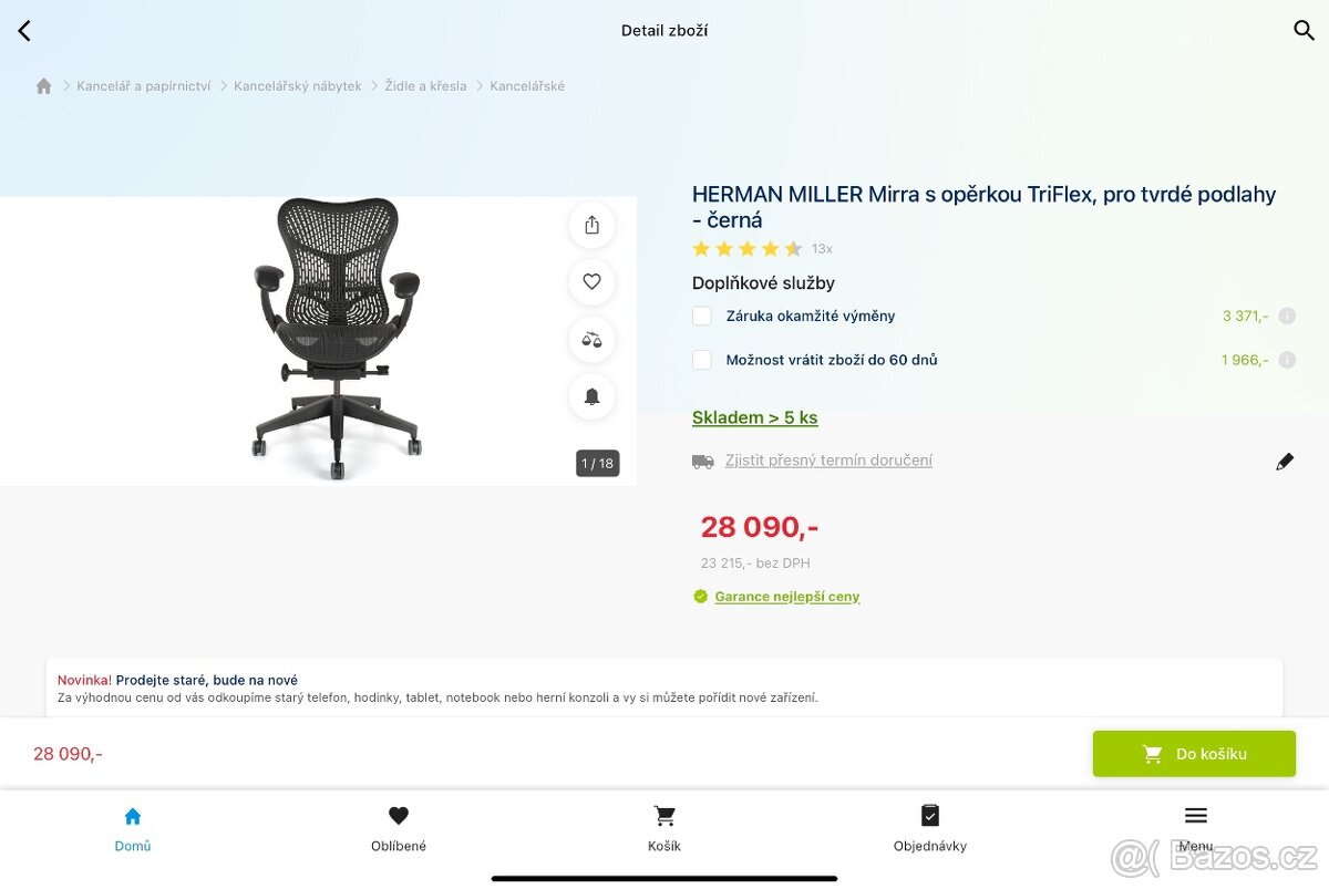 Kancelářská židle Herman Miller Mirra 2 - top stav - 5