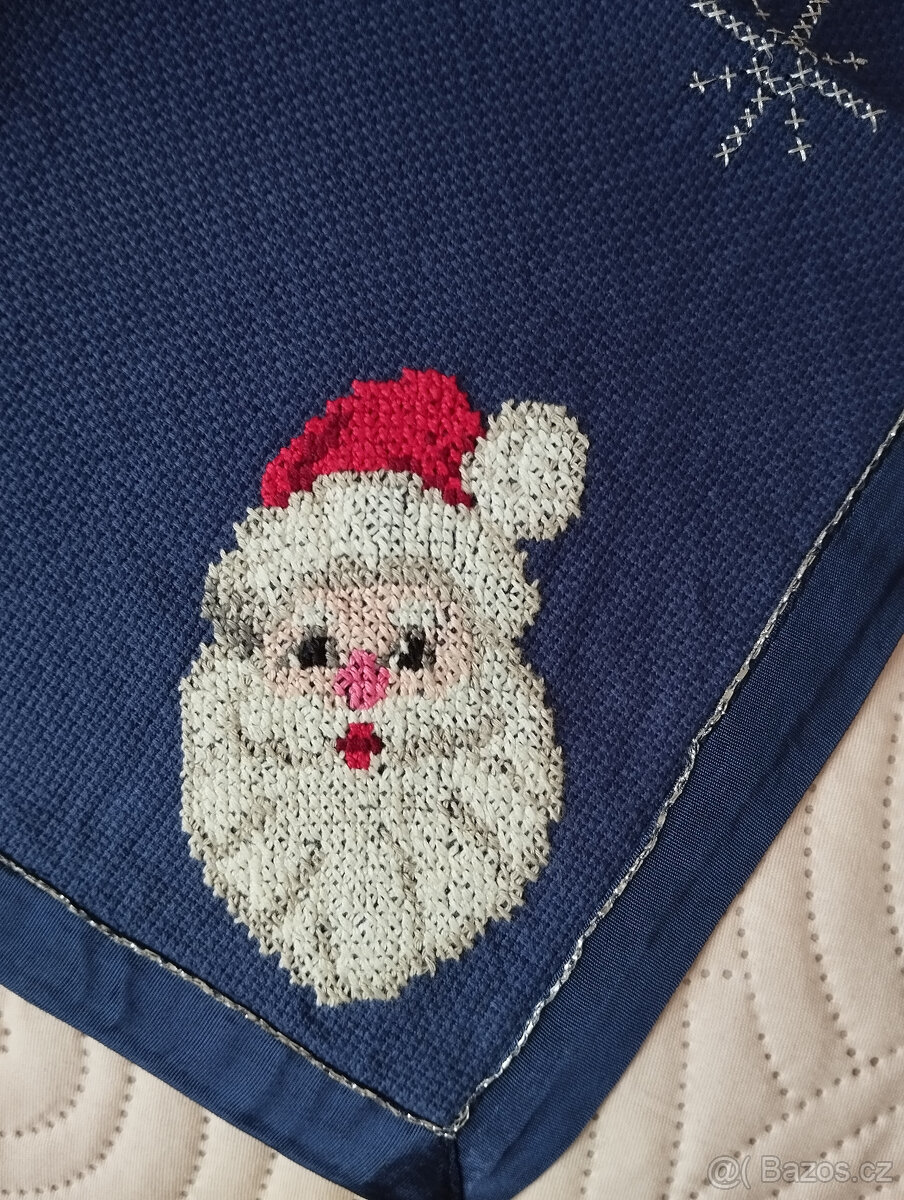 Vánoční prostírání, dečka, ruční výšivka - 5