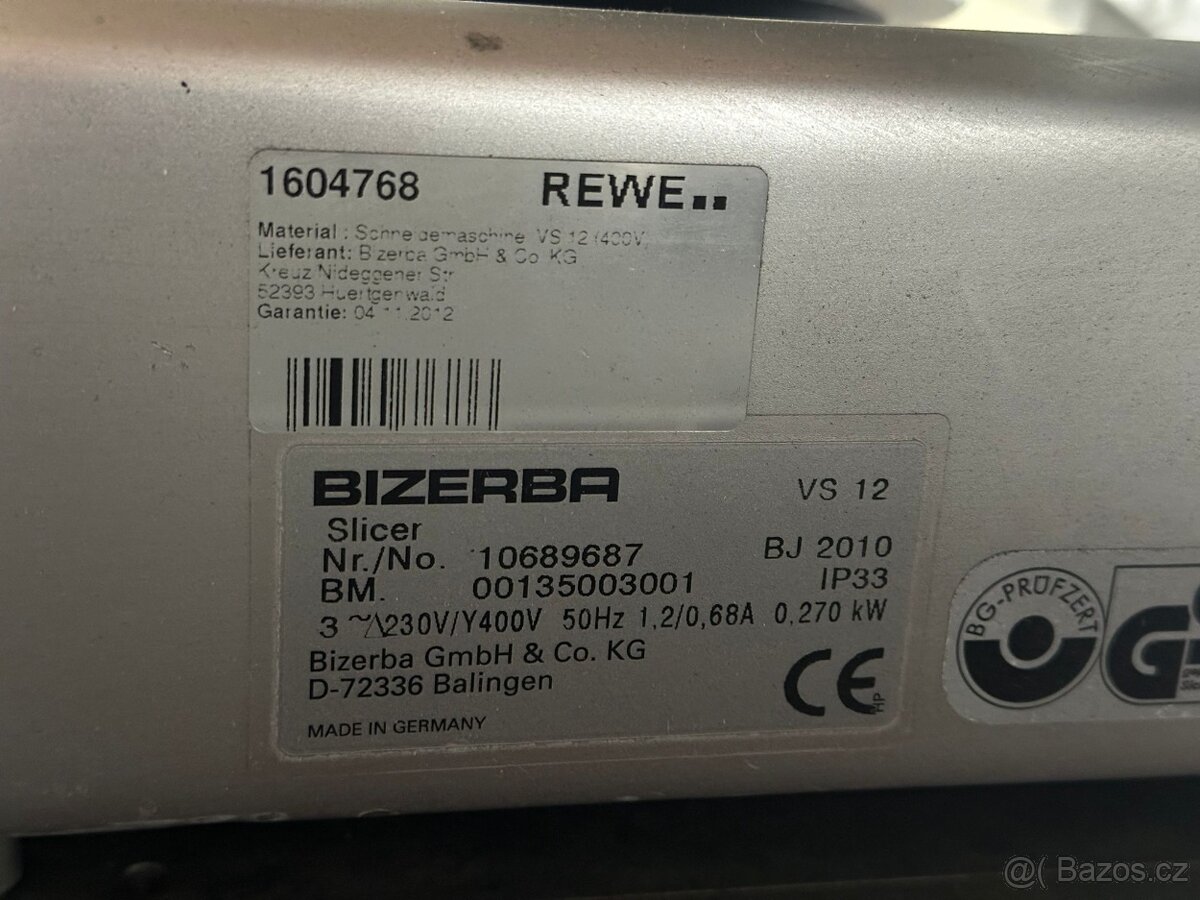 Nářezový stroj, nářezák Bizerba - 5