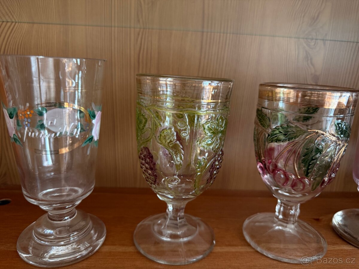 Starožitné sklenice grogovky - 5