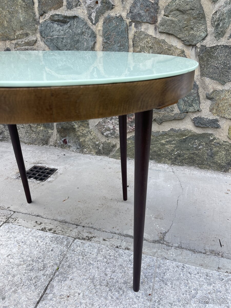 Retro stolek s původním sklem - 5