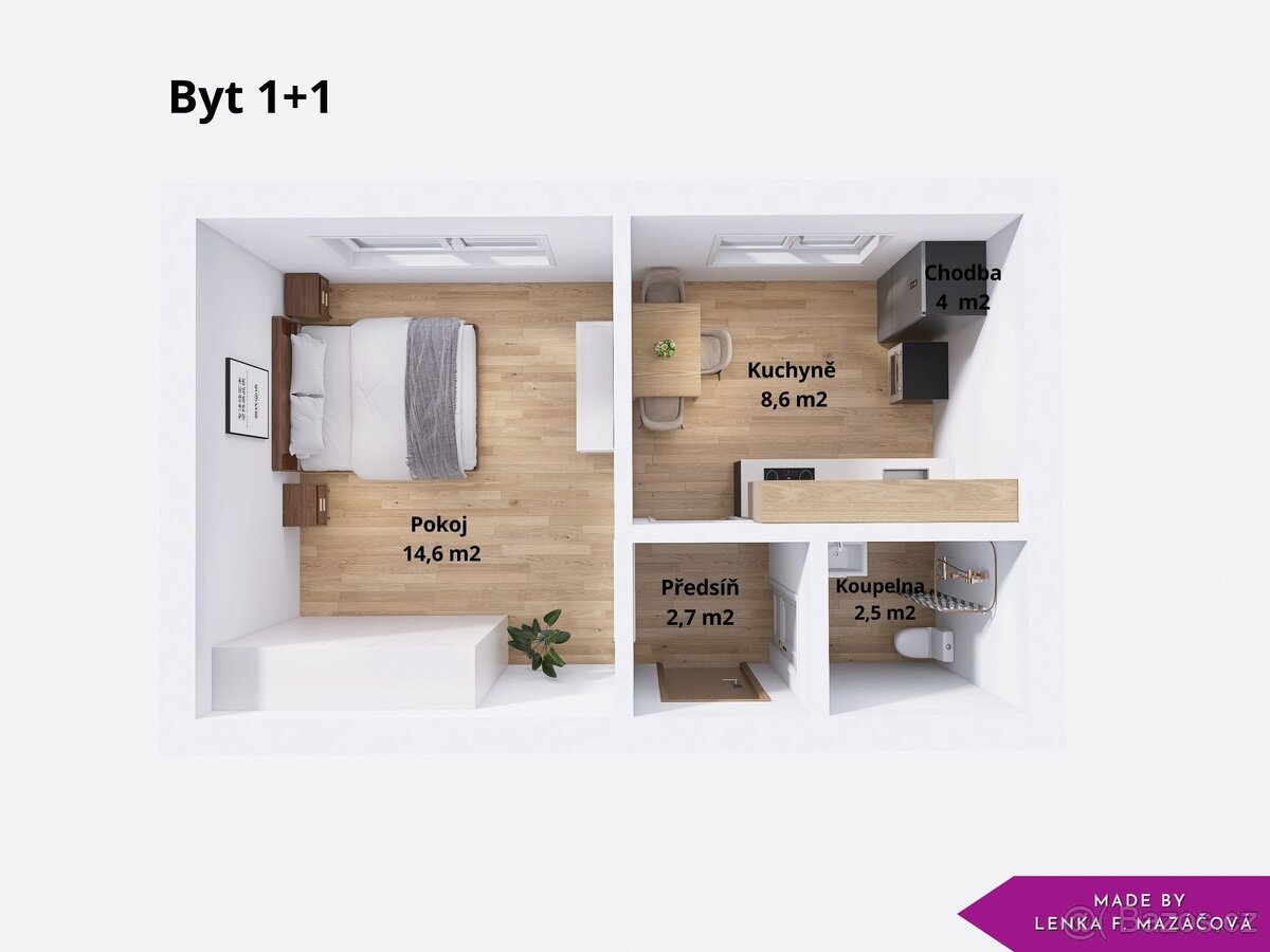Prodej bytu 1+1, 28,4 m2, Lutín - 5