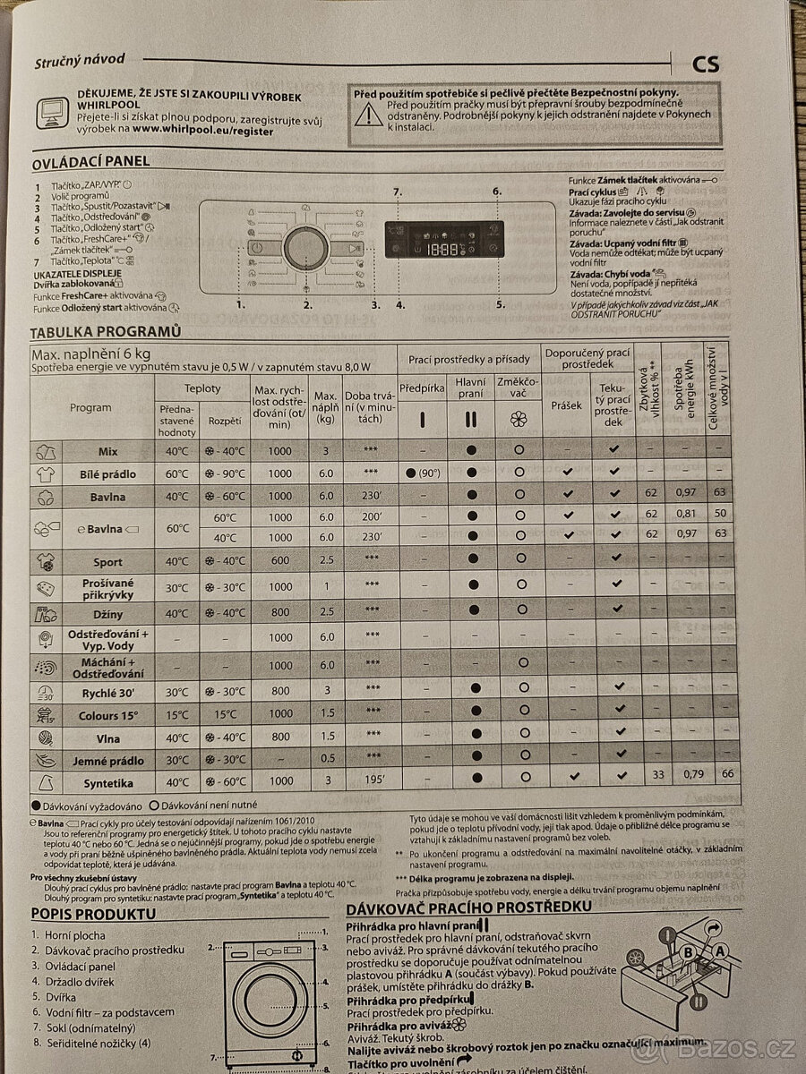Pračka Whirpool - 5