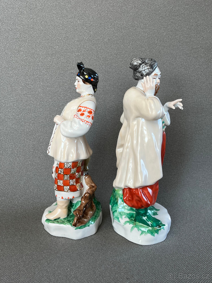 Párové sošky Karas a Odarka 24 cm, Kyjev USSR - 5