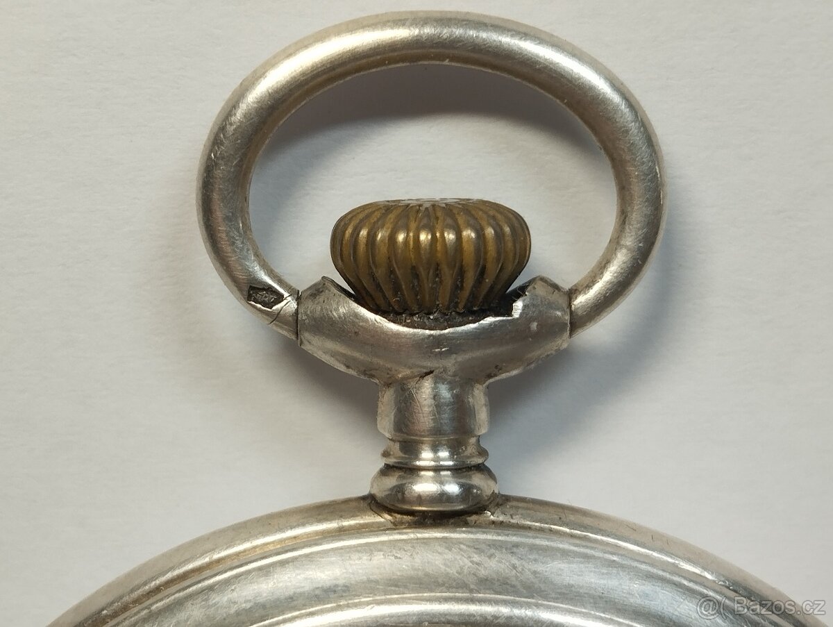 Staré tříplášťové celostříbrné kapesní hodinky, MEDAILE - 5