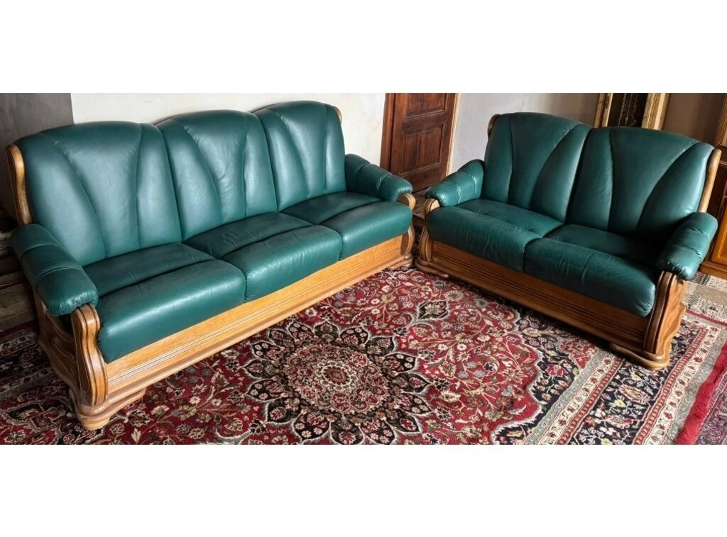 Dubová rustikální kožená souprava 3+2+1,3332 - 5