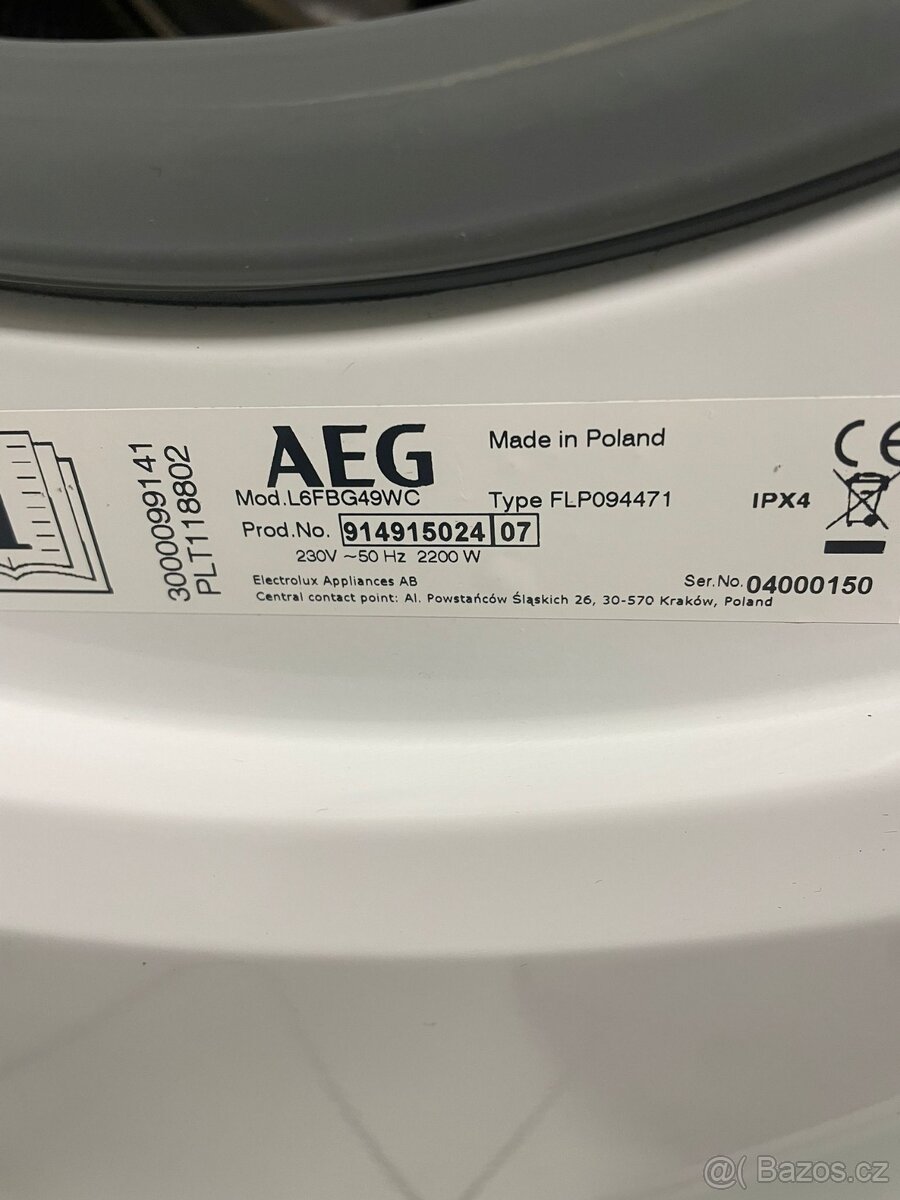 Pračka AEG L6FBG49WC. En. třída A+++///1400 ot/min - 5